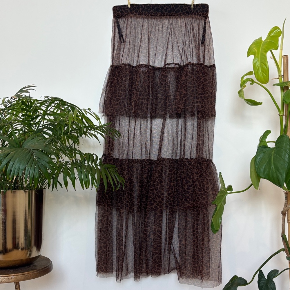 Leopard tulle Tiered Women's Skirt